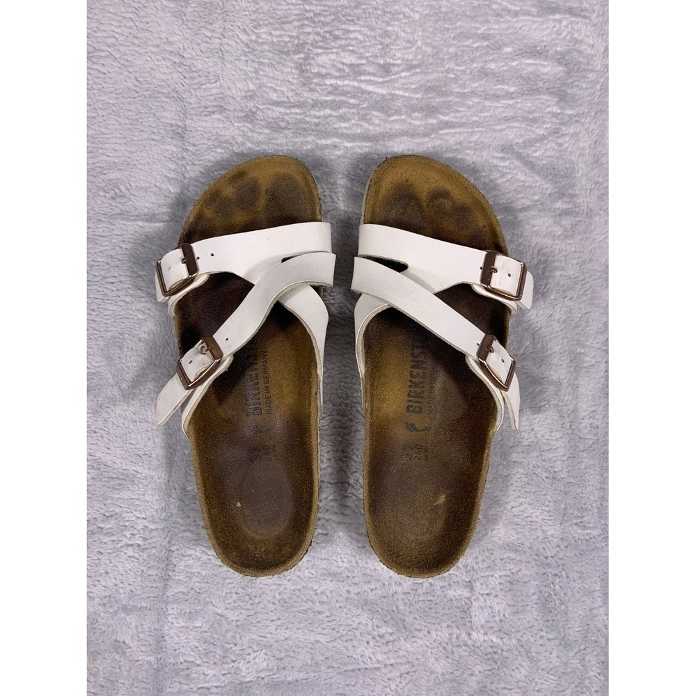 Birkenstock‎ Salina White Strappy Slide Sandals Women's EU 37 -6.5 US 6